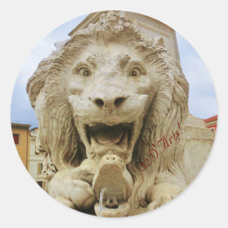 The Bold Lion of Massa, Round Sticker, Glossy Classic Round Sticker