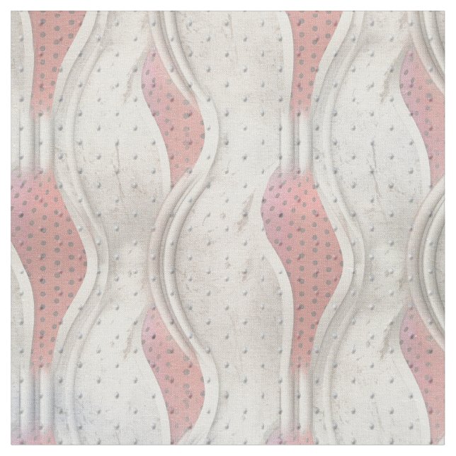 The Bold Metallic 3D Red  Cream Texture look Fabric (Close Up)