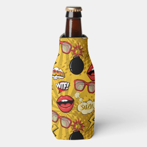 The Bomb Retro Lips RedGold ID553 Bottle Cooler
