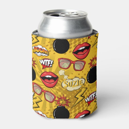 The Bomb Retro Lips RedGold ID553 Can Cooler