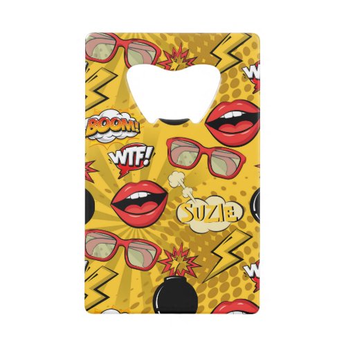 The Bomb Retro Lips RedGold ID553 Credit Card Bottle Opener