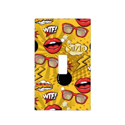 The Bomb Retro Lips RedGold ID553 Light Switch Cover