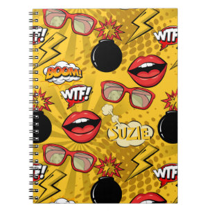 The Bomb Retro Lips Red/Gold ID553 Notebook