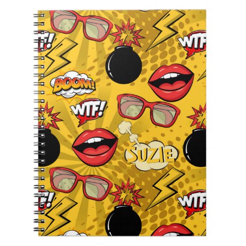 The Bomb Retro Lips RedGold ID553 Notebook