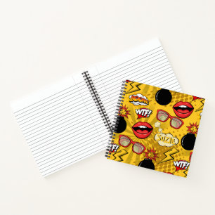 The Bomb Retro Lips Red/Gold ID553 Notebook