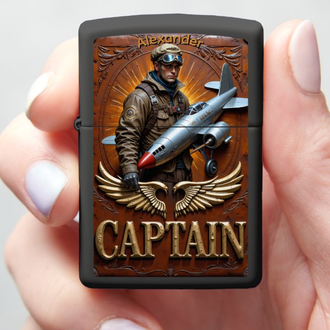 The Bomber Pilot's Golden Age Keepsake Zippo Lighter (In Hand)