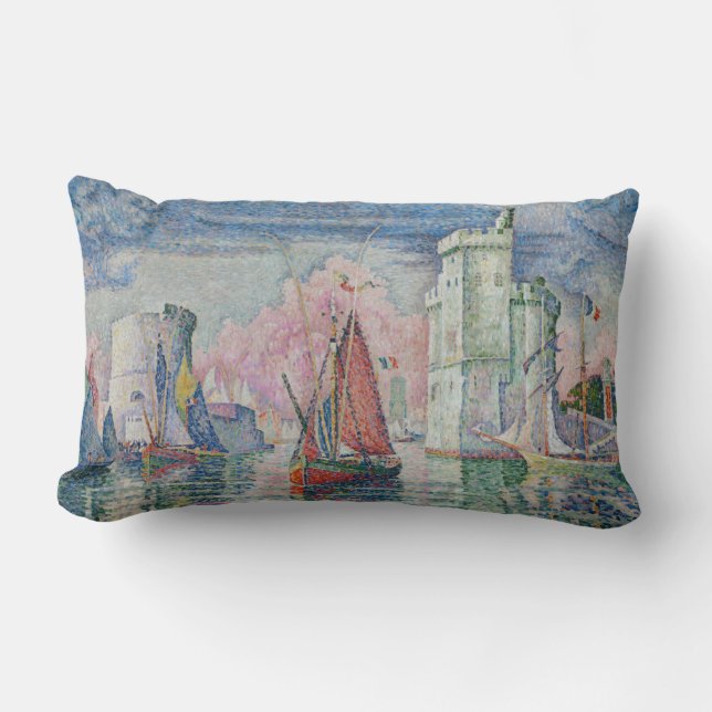 The Bonaventure Pine, Oil Painting, Paul Signac Lumbar Pillow (Front)