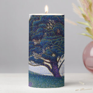 The Bonaventure Pine, Oil Painting, Paul Signac Pillar Candle
