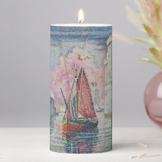 The Bonaventure Pine, Oil Painting, Paul Signac Pillar Candle (In Situ)