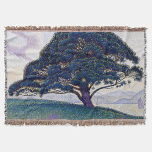 The Bonaventure Pine, Oil Painting, Paul Signac Throw Blanket