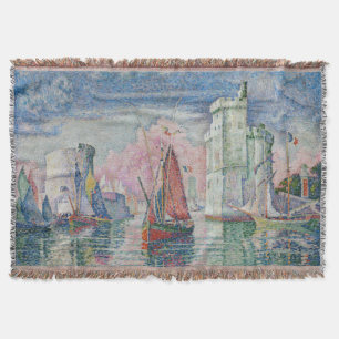 The Bonaventure Pine, Oil Painting, Paul Signac Throw Blanket