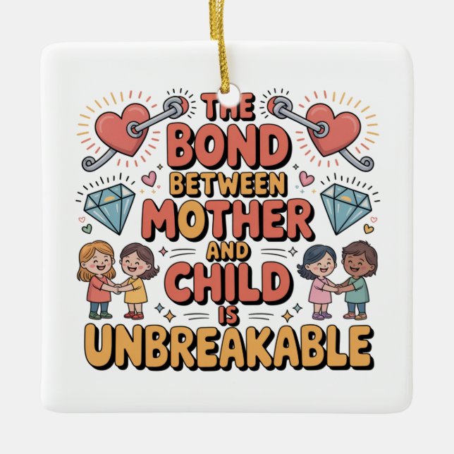 The Bond Between Mother And Child Is Unbreakable Ceramic Ornament (Front)