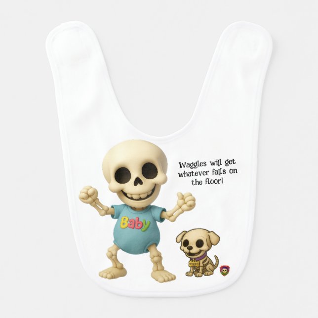 The Boneheads™ Baby and Waggles Baby Bib (Front)