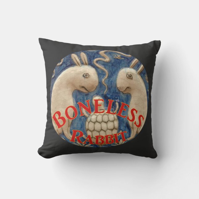 The Boneless Rabbit European Travels Throw Pillow (Front)