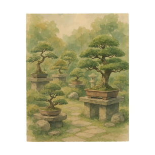 The Bonsai Garden Sanctuary Wood Wall Art