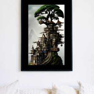 The Bonsai Treehouse Fantasy Art Poster