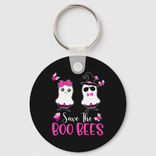 The Boo Bees Fun Breast Cancer Awareness Halloween Keychain