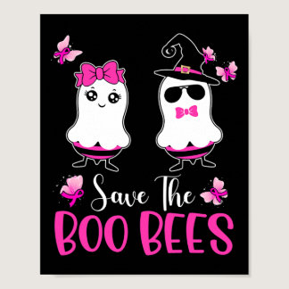 The Boo Bees Fun Breast Cancer Awareness Halloween Poster