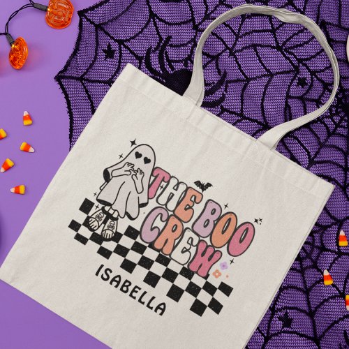The Boo Crew Cute Ghost Halloween Personalized Tote Bag