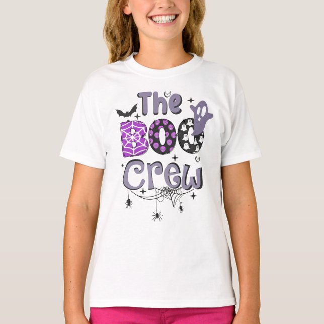 The Boo Crew Family Ghost Spider Halloween Black T-Shirt (Front)