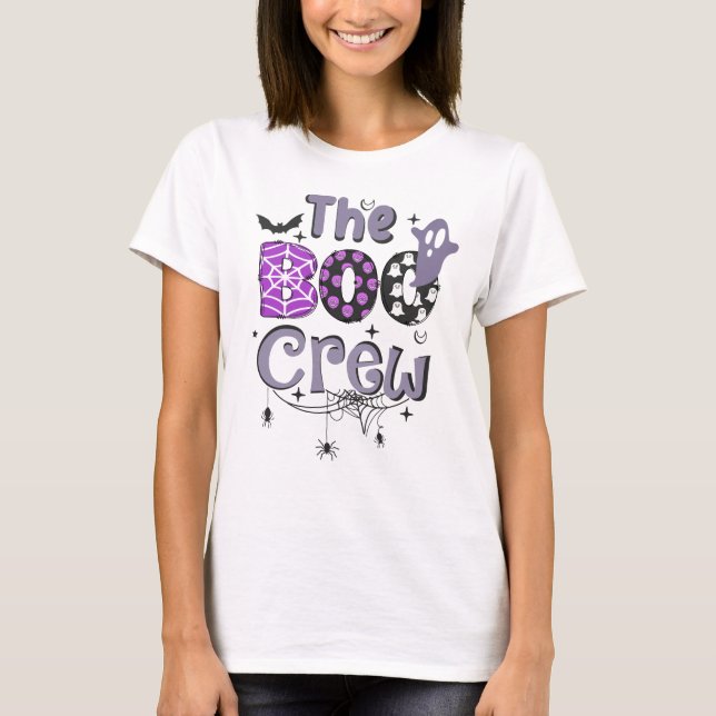 The Boo Crew Family Ghost Spider Halloween Black T-Shirt (Front)