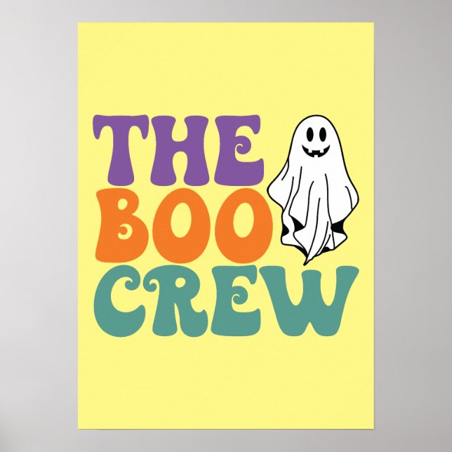 The Boo Crew - Ghost - Funny Halloween Poster (Front)