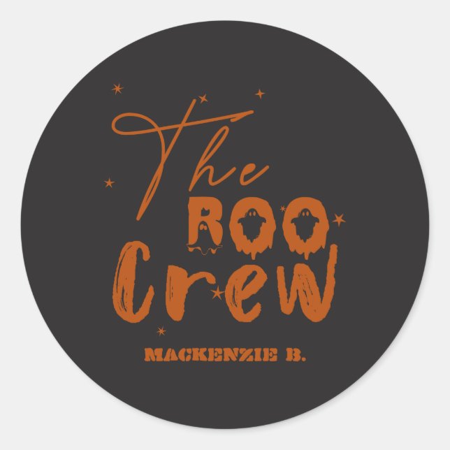 The Boo Crew Halloween Boo Classic Round Sticker (Front)