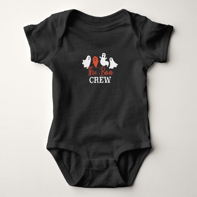 The Boo Crew Halloween Ghost Family White Orange  Baby Bodysuit (Front)