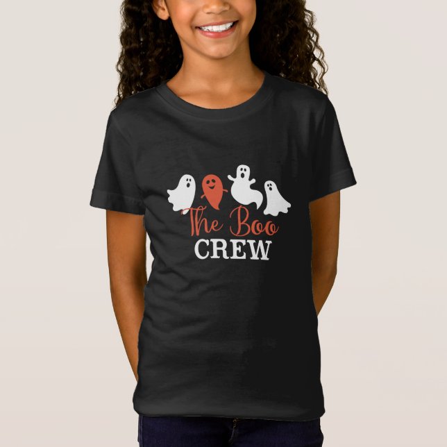 The Boo Crew Halloween Ghost Family White Orange T-Shirt (Front)