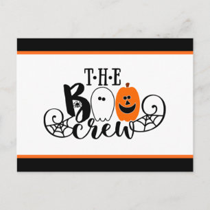 The Boo Crew Halloween Ghost Pumpkin Holiday Postcard