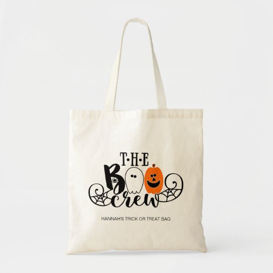 The Boo Crew Halloween Ghost Pumpkin Personalized Tote Bag