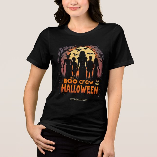 The Boo Crew Halloween T-Shirt Tri-Blend Shirt (Front)