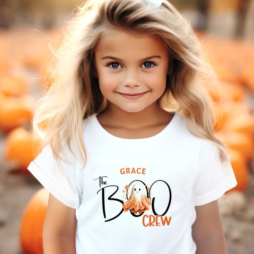 The Boo Crew Name Modern Halloween Toddler T_Shirt