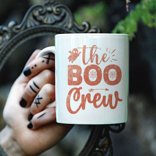 The Boo Crew Orange Glitter Personalized Two_Tone Coffee Mug