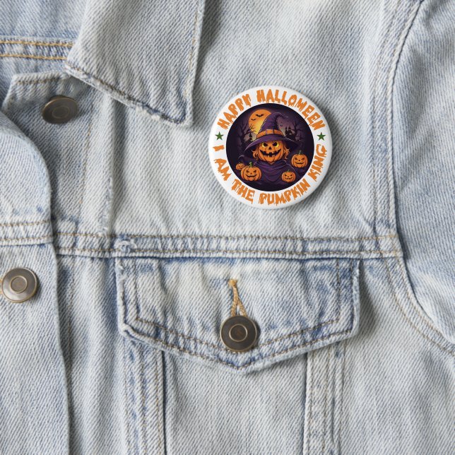 The Boo Crew Orange Halloween Button (In Situ)