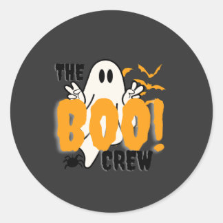 The Boo Crew Orange Halloween Classic Round Sticker