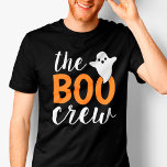 The Boo Crew Orange Halloween Family Matching T-Shirt<br><div class="desc">Modern family matching Halloween shirt design features "The Boo Crew" text in orange and white lettering with a little ghost accent. Order for each member of your crew.</div>