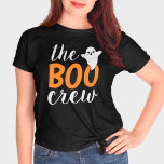 The Boo Crew Orange Halloween Family Matching T-Shirt<br><div class="desc">Modern family matching Halloween shirt design features "The Boo Crew" text in orange and white lettering with a little ghost accent. Order for each member of your crew.</div>