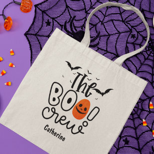The Boo Crew Personalised Name   Halloween Tote Bag