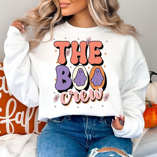 The Boo Crew Retro Halloween  Sweatshirt (Creator Uploaded)