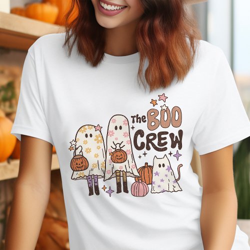 The Boo Crew Retro Halloween T_Shirt