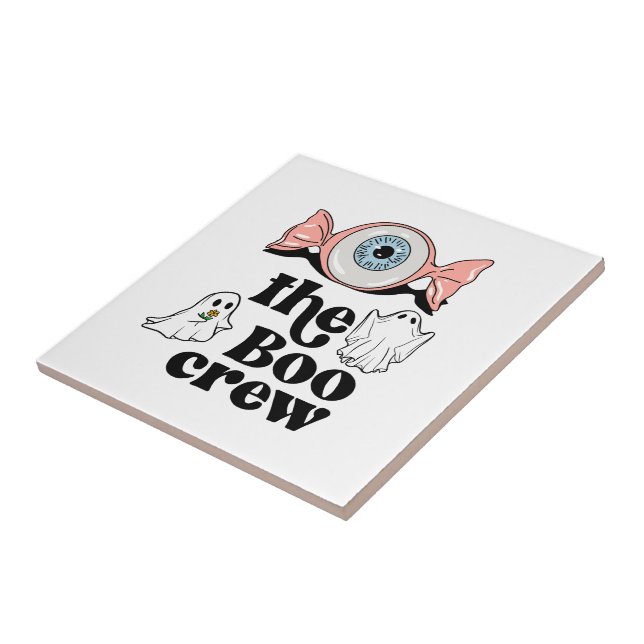 The Boo Crew | Spooktacular Halloween Squad Ceramic Tile (Side)