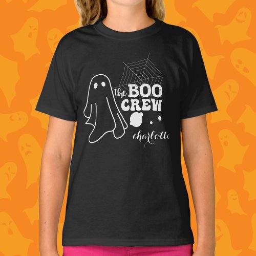 The Boo Crew White Halloween Family Matching Girl T_Shirt