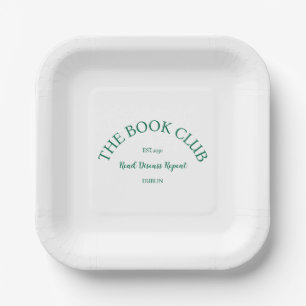 The Book Club Crest Read Discuss Repeat Paper Plates