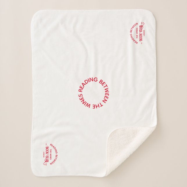 The Book Club Crest Read Discuss Repeat Sherpa Blanket (Front)
