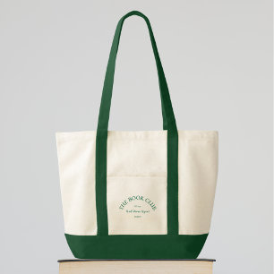 The Book Club Green Crest Read Discuss Repeat Tote Bag