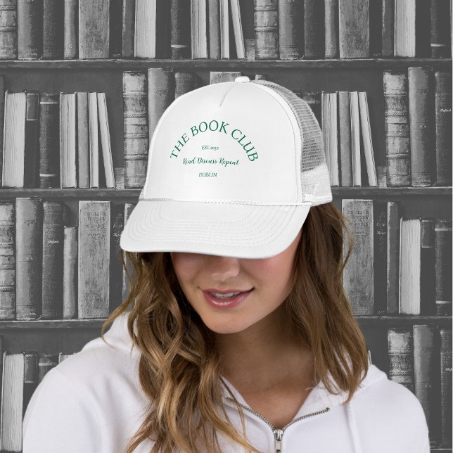 The Book Club Green Crest Read Discuss Repeat Trucker Hat (Creator Uploaded)