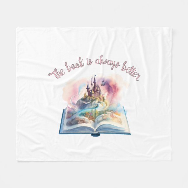 The book is always better fleece blanket (Front (Horizontal))