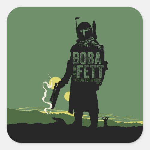 The Book of Boba Fett  Bounty Hunter For Hire Square Sticker