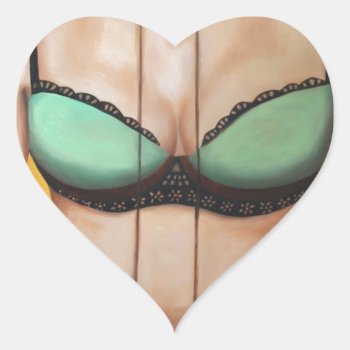 The Book Of Bras Heart Sticker by paintingmaniac at Zazzle